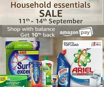 Household Essentials: Up to 67% Off on Cleaning, Grooming & Family Nutrition products + 10% Cashback @ Amazon