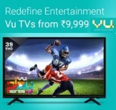 Great Offers on Vu LED Television – Up to 40% off + up to Rs.3500 off on Exchange + 10% Extra Cashback with CITI Cards