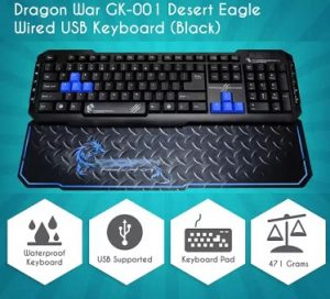 Dragon War GK-001 Desert Eagle Wired USB Gaming Keyboard for Rs.508 – Flipkart