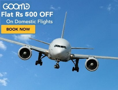 Best Offer: Get Flat Rs.500 off per Passenger in Domestic Flight @ Goomo (Limited Period Offer)