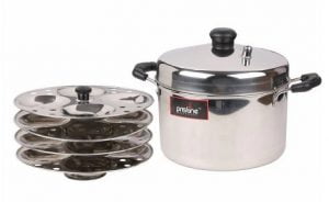 Stainless Steel 4 Plate Induction Compatible Idli Cooker By Pristine for Rs.976 – Amazon