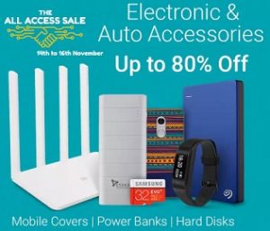 Electronic & Auto Accessories Sale: Upto 80% off on Mobile, Computer & Auto Accessories – Flipkart