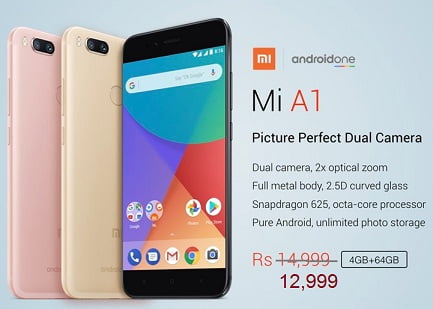 Jaw Dropping Deal: Red Mi A1 – Get Rs.2000 off for Rs.12,999 – Flipkart
