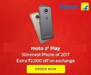 Get Rs.9000 off on Moto Z2 Play for Rs.18,999 @ Flipkart (Limited Period Deal)