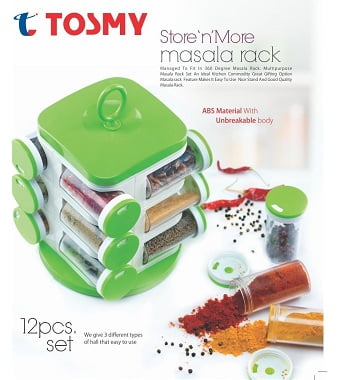Tosmy 12 Jar Revolving Masala Rack for Rs.358 – Amazon