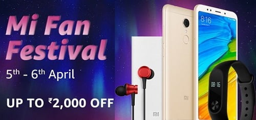 Mi Fan Festival – Up to Rs.2000 Off on Mi Mobile Phones & Accessories @ Amazon