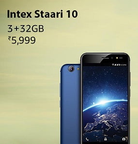 Intex Staari 10 (32 GB, 3 GB, 5.2″) for Rs.5,999 – Amazon