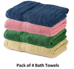 Trident Classic 500 GSM 100% Cotton Bath Towels (Set of 4) for Rs.1899 – Flipkart