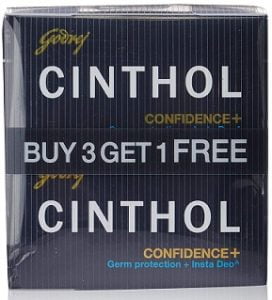 Cinthol Confidence + Soap (125g x3 + 75g Free) worth Rs.129 for Rs.105 – Amazon