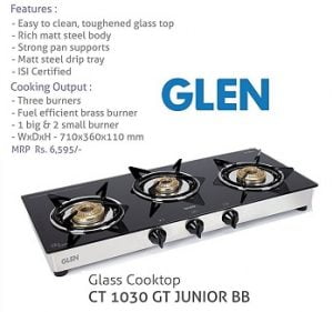 Glen CT1030GTJUBB Gas Stove worth Rs.7995 for Rs.3,898 – Amazon