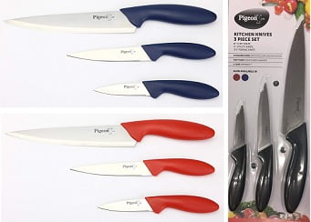 Pigeon Stainless Steel Kitchen Knives Set 3 Pieces for Rs.418 – Amazon