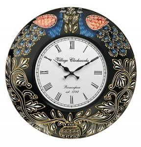 RoyalsCart Peacock Painting Analog Wall Clock 12 x 12 inch for Rs.778 – Amazon