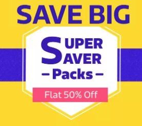 Flat 50% Off On Super Saver Pack Starting From Rs 70 – Amazon