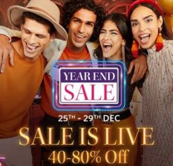 Myntra Year End Sale: 40% – 80% off on Fashion Styles + Bank Offer