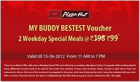 Pizzahut Special Meal for 2 at Rs.99 extended till 16th June