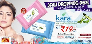 [Sold Out]Jaw Dropping Deal :Kara Refreshing Facial Wipes worth Rs.85 for just Rs.19