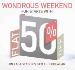 Myntra Wondrous Weekend Sale: Flat 50% Off on Footwear