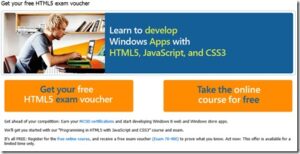 Free Microsoft Certification of HTML5 with JavaScript and CSS3