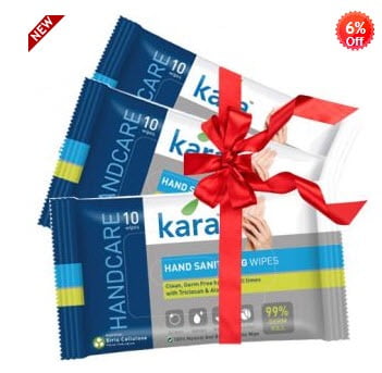 Shopclues Jaw Dropping Deal: Kara Hand Sanitizing Wipes Set of 3 worth Rs.90 for Rs.28