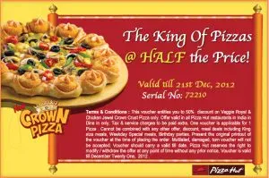 PizzaHut Offer: Enjoy All New Jewel Crown Pizza at Flat 50% Off