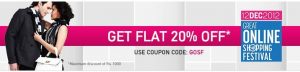 GOSF Sale on Myntra: Flat 20% Off on large product Range