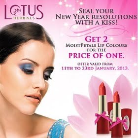 Buy 1 Get 1 Free Moist Petal Lip Color @ Lotus Herbals