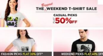 Myntra’s Biggest Weekend Sale- Flat 50% Discount on Men’s / Women’s T-Shirts