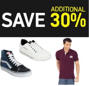 Get Additional 30% Discount on already 50% Discounted Products @ Myntra