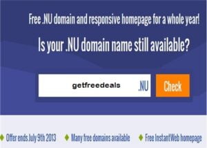 Free NU Domain and website for 1 Year at DirectRegister