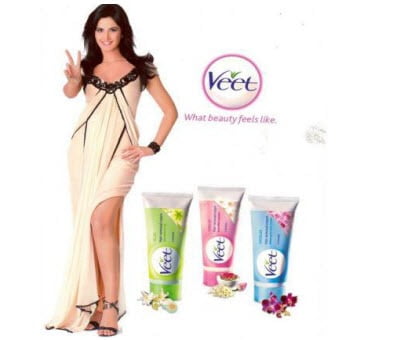 Free sample of Veet Hair Removal Cream & Chance to win voucher worth Rs.10000