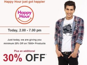 5 Hours Sale at Myntra : Enjoy Min 25% + Extra 30% Off on Order Value Rs.1499 & above