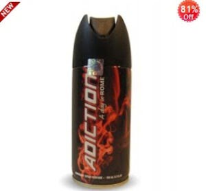 Shopclues Jaw Dropping Deal: Adiction Deodorant Spray 150ml worth Rs.148 for Rs.29 Only