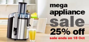 Amazon Mega Appliances Sale: Flat 25% additional off on Home & Kitchen Appliances (Valid till 18th Oct’13)
