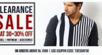 Myntra Clearance Sale: Flat 30% + Flat 30% additional off on Apparels / Footwear & Accessories
