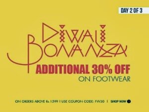 Flat 30% additional Off on Footwear (Men / Women) on Cart Value of Rs.1599 at Myntra