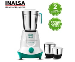 Inalsa Mixer Grinder Jazz Pro 550W with 3 Stainless Steel Jars for Rs.1298 @ Amazon