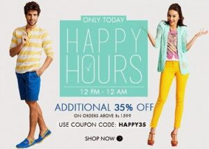 Myntra Happy 12 Hour Sale: Flat 35% Extra Off on Men’s / Women’s Clothing , Footwear & Accessories
