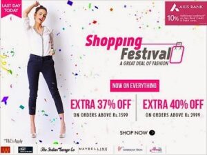 Myntra Shopping Festival Got more Bigger: Flat 40% Extra Discount on Fashion Wears + 10% Extra Off on Axis Bank Credit/Debit Card