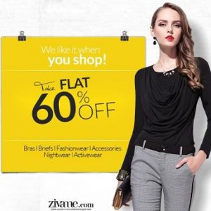 Zivame: Flat 60% Off on Women’s Inner-wear | Clothes & Accessories (No Minimum Purchase)