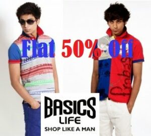 Basicslife Offer: Flat 50% Discount on Men’s T-Shirts & Polo (Offer Valid for Delhi / NCR Customers Only)