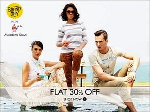 One Day Brand Offer:  Flat 30% Off + Extra 20% to 35% Off on American Swan Fashion Wears at Myntra (For Today Only)