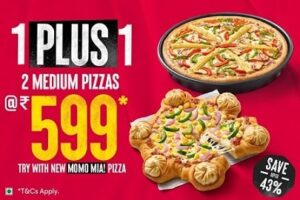 Buy 1 and get 1 free Offer on Medium Size Pizza
