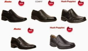 Min 30% & Max 50% Off on Men Bata / Hush Puppies Shoes