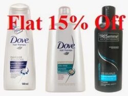 Get Flat 15% Off on Dove & TRESemme Personal Care Products (Hair Care) @ Amazon