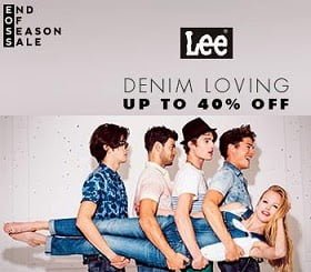 Men’s / Women’s Lee Clothing – Up to 40% Off + Extra 38% Off @ Myntra