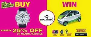 Buy Maxima Watches (Min 25% Off - Max 75% Off) @ Flipkart & Win 1 Nikon Camera , 2 Samsung Bluetooth Head Set and 7 Maxima Watches Daily 