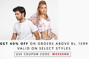 Weekend Offer: Clothing, Footwear & Accessories – Flat 40% Extra Off @ Myntra