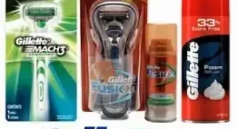 Gillette Men’s Grooming Products (Shaving Razor, Foam, After Shave, Cartridges) – Min 25% off