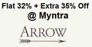 Arrow Men’s Apparels & Accessories : Min 40% Off + Extra 35% Off @ Myntra