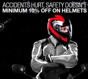 Minimum 10% Off on Studds / Vega / LS2 / Bikenwear Helmets @ Flipkart